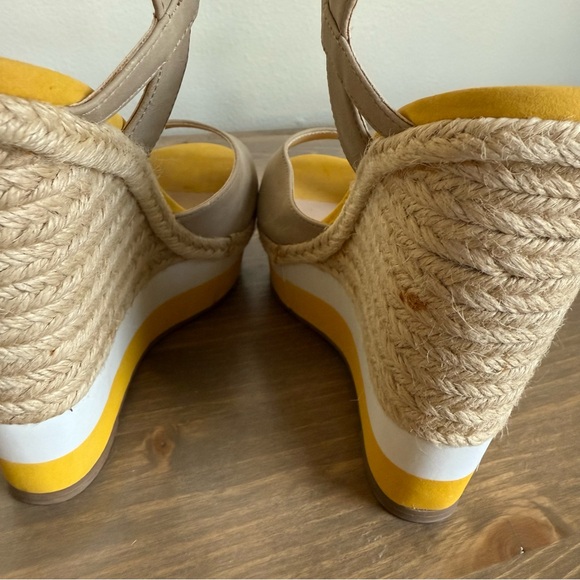 Elle Tan and Yellow Wedge Sandals - Picture 7 of 10